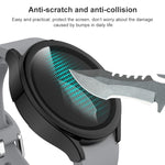 Electroplated PC + Tempered Glass Film Integrated Protective Case, For Samsung Galaxy Watch4 40mm, For Samsung Galaxy Watch4 44mm