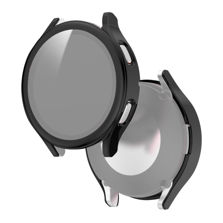 Electroplated PC + Tempered Glass Film Integrated Protective Case, For Samsung Galaxy Watch4 40mm, For Samsung Galaxy Watch4 44mm