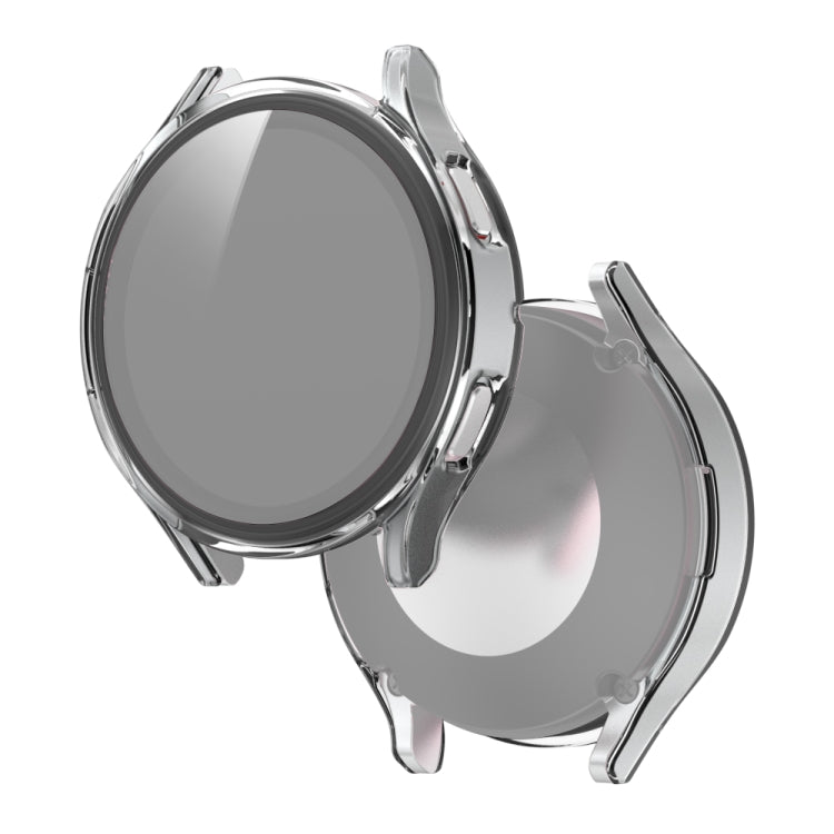 Electroplated PC + Tempered Glass Film Integrated Protective Case, For Samsung Galaxy Watch4 40mm, For Samsung Galaxy Watch4 44mm