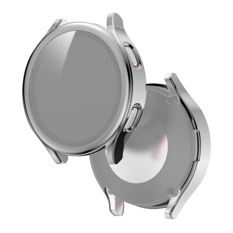 Electroplated PC + Tempered Glass Film Integrated Protective Case, For Samsung Galaxy Watch4 40mm, For Samsung Galaxy Watch4 44mm