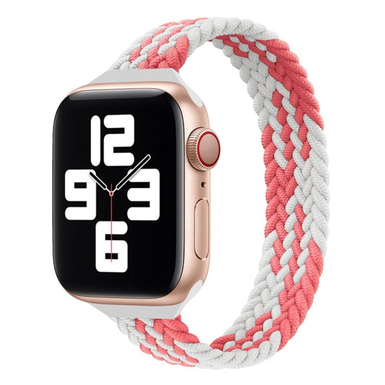Small Waist Single Loop Nylon Braid Replacement Watchband For Apple Watch Series 7 45mm / 6&SE&5&4 44mm / 3&2&1 42mm, S 145mm, M 155mm, L 165mm