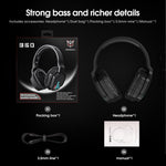 ONIKUMA B60 Bluetooth 5.0 Adjustable Strong Bass Gaming Wireless Bluetooth Headset with Microphone