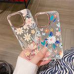 Glitter Powder Electroplating Flower Shockproof Phone Case, For iPhone 11 Pro, For iPhone 11 Pro Max