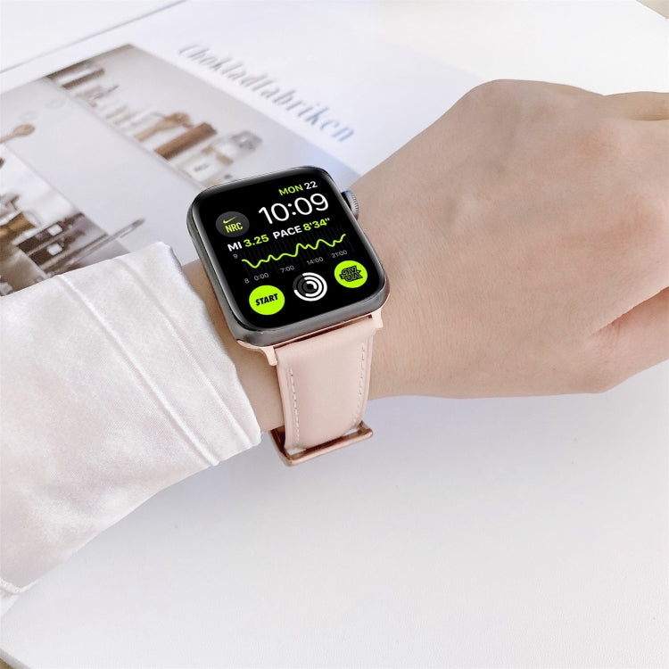 Sewing Leather Replacement Strap Watchband For Apple Watch Series, 7 41mm / 6&SE&5&4 40mm / 3&2&1 38mm, 7 45mm / 6&SE&5&4 44mm / 3&2&1 42mm