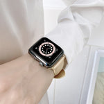 Sewing Leather Replacement Strap Watchband For Apple Watch Series, 7 41mm / 6&SE&5&4 40mm / 3&2&1 38mm, 7 45mm / 6&SE&5&4 44mm / 3&2&1 42mm