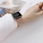 V-shaped Buckle Straight Steel Replacement Strap Watchband For Apple Watch Series, 7 41mm / 6&SE&5&4 40mm / 3&2&1 38mm, 7 45mm / 6&SE&5&4 44mm / 3&2&1 42mm