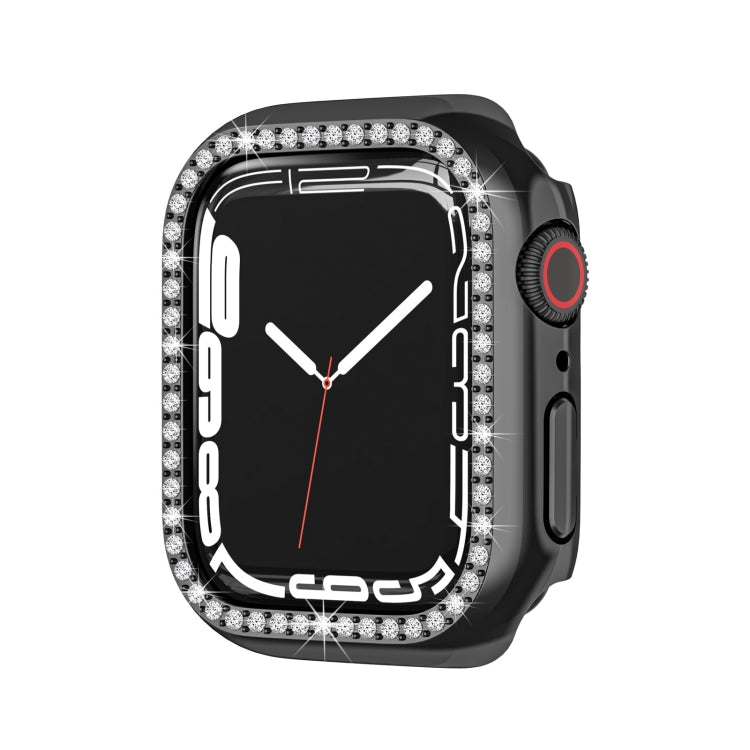 Electroplating PC Single Row Diamond Protective Case For Apple Watch Series, For Apple Watch Series 9 / 8 / 7 41mm, For Apple Watch Series 9 / 8 / 7 45mm