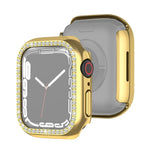 Electroplating PC Single Row Diamond Protective Case For Apple Watch Series, For Apple Watch Series 9 / 8 / 7 41mm, For Apple Watch Series 9 / 8 / 7 45mm