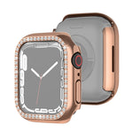 Electroplating PC Single Row Diamond Protective Case For Apple Watch Series, For Apple Watch Series 9 / 8 / 7 41mm, For Apple Watch Series 9 / 8 / 7 45mm