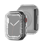 Electroplating PC Single Row Diamond Protective Case For Apple Watch Series, For Apple Watch Series 9 / 8 / 7 41mm, For Apple Watch Series 9 / 8 / 7 45mm