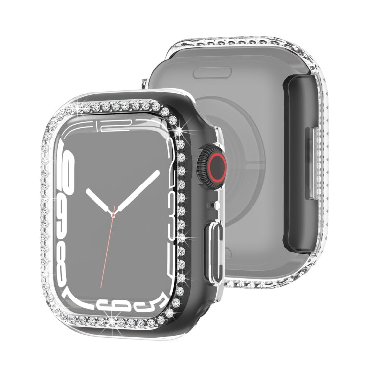 Electroplating PC Single Row Diamond Protective Case For Apple Watch Series, For Apple Watch Series 9 / 8 / 7 41mm, For Apple Watch Series 9 / 8 / 7 45mm