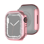 Electroplating PC Single Row Diamond Protective Case For Apple Watch Series, For Apple Watch Series 9 / 8 / 7 41mm, For Apple Watch Series 9 / 8 / 7 45mm