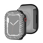 Electroplating PC Double Rows Diamond Protective Case For Apple Watch Series, For Apple Watch Series 9 / 8 / 7 41mm, For Apple Watch Series 9 / 8 / 7 45mm
