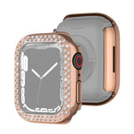 Electroplating PC Double Rows Diamond Protective Case For Apple Watch Series, For Apple Watch Series 9 / 8 / 7 41mm, For Apple Watch Series 9 / 8 / 7 45mm