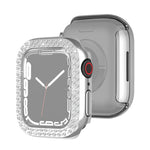 Electroplating PC Double Rows Diamond Protective Case For Apple Watch Series, For Apple Watch Series 9 / 8 / 7 41mm, For Apple Watch Series 9 / 8 / 7 45mm