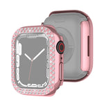 Electroplating PC Double Rows Diamond Protective Case For Apple Watch Series, For Apple Watch Series 9 / 8 / 7 41mm, For Apple Watch Series 9 / 8 / 7 45mm