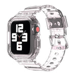 Glacier Transparent TPU Integrated Replacement Strap Watchband, For Apple Watch Series 7 45mm, For Apple Watch Series 7 41mm