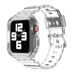 سوار ساعة بديل شفاف من TPU متكامل بتصميم جليدي، لسلسلة Apple Watch 7 مقاس 45مم، لسلسلة Apple Watch 7 مقاس 41مم
