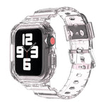 سوار ساعة بديل شفاف من TPU متكامل بتصميم جليدي، لسلسلة Apple Watch 7 مقاس 45مم، لسلسلة Apple Watch 7 مقاس 41مم