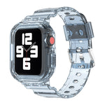 Glacier Transparent TPU Integrated Replacement Strap Watchband, For Apple Watch Series 7 45mm, For Apple Watch Series 7 41mm