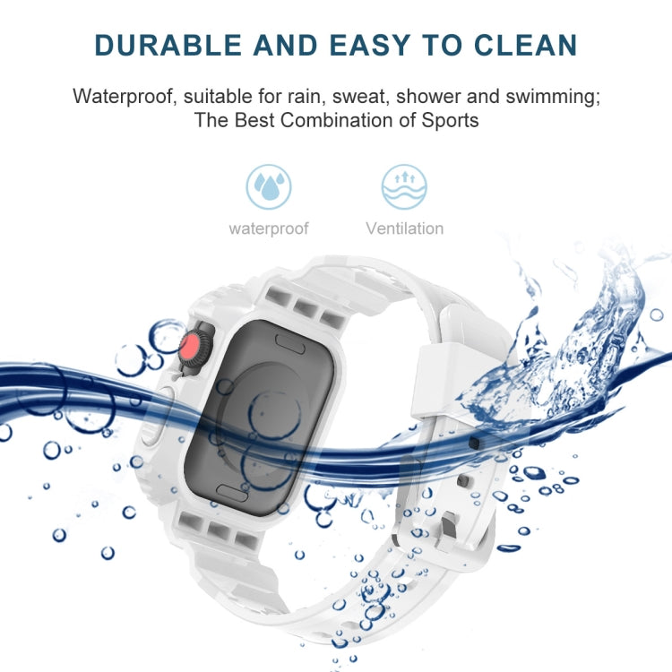 Glacier Transparent TPU Integrated Replacement Strap Watchband, For Apple Watch Series 7 45mm, For Apple Watch Series 7 41mm