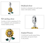 S925 Sterling Silver Sunflower Pendant DIY Bracelet Necklace Accessories, Sunflower