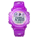 SKMEI 1451 LED Digital Stopwatch Chronograph Luminous Children Sports Electronic Watch, 1451(Transparent Purple), 1451(Transparent Sky Blue), 1451(Transparent Rose Red), 1451(White Shell Blue Circle), 1451(Yellow Shell Blue Circle)                     ...