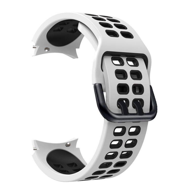 Zweireihiges, zweifarbiges Silikon-Ersatzarmband mit Lochung, passend für Samsung Galaxy Watch4 (40 mm / 44 mm)