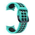 Double-row Hole Two-color Silicone Replacement Strap Watchband, For Samsung Galaxy Watch4 40mm / 44mm