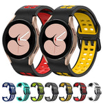 Double-row Hole Two-color Silicone Replacement Strap Watchband, For Samsung Galaxy Watch4 40mm / 44mm