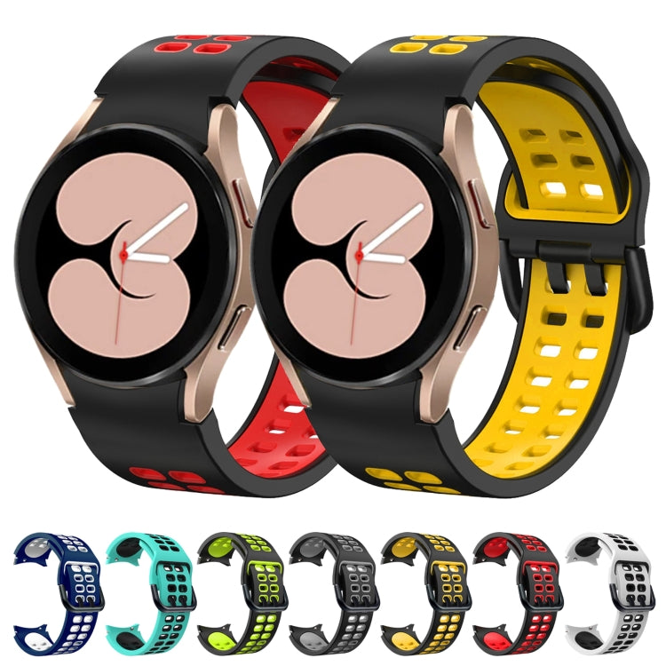 Double-row Hole Two-color Silicone Replacement Strap Watchband, For Samsung Galaxy Watch4 40mm / 44mm