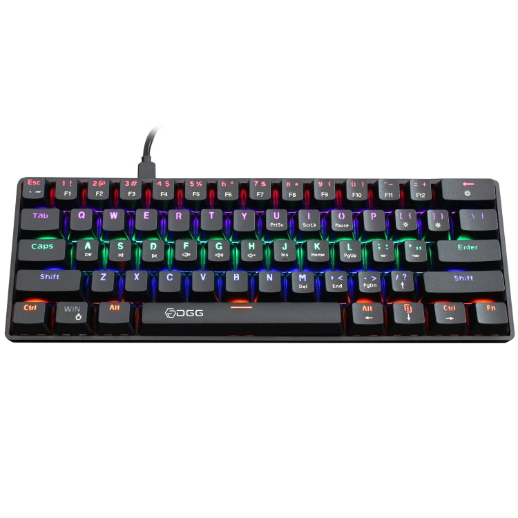 HXSJ V900 61 Keys Cool Lighting Effect Mechanical Wired Keyboard, Black White, Black Red, Black, White