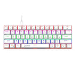 HXSJ V900 61 Keys Cool Lighting Effect Mechanical Wired Keyboard, Black, White