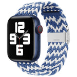 Nylon Braid One Buckle Replacement Watchband For Apple Watch Series, 7 41mm / 6&SE&5&4 40mm / 3&2&1 38mm