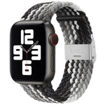 Nylon Braid One Buckle Replacement Watchband For Apple Watch Series, 7 41mm / 6&SE&5&4 40mm / 3&2&1 38mm