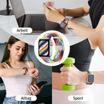 Nylon Braid One Buckle Replacement Watchband For Apple Watch Series, 7 45mm / 6&SE&5&4 44mm / 3&2&1 42mm