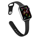 Slimming Silicone Replacement Watchband For Apple Watch Series, 7 41mm / 6&SE&5&4 40mm / 3&2&1 38mm