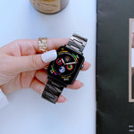 Lightning Shape Stainless Steel Replacement Watchband For Apple Watch Series, 7 41mm / 6&SE&5&4 40mm / 3&2&1 38mm, 7 45mm / 6&SE&5&4 44mm / 3&2&1 42mm