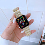 Lightning Shape Stainless Steel Replacement Watchband For Apple Watch Series, 7 41mm / 6&SE&5&4 40mm / 3&2&1 38mm, 7 45mm / 6&SE&5&4 44mm / 3&2&1 42mm