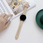 Sewing Leather Strap Watchband, For Samsung Galaxy Watch4 40mm / 44mm