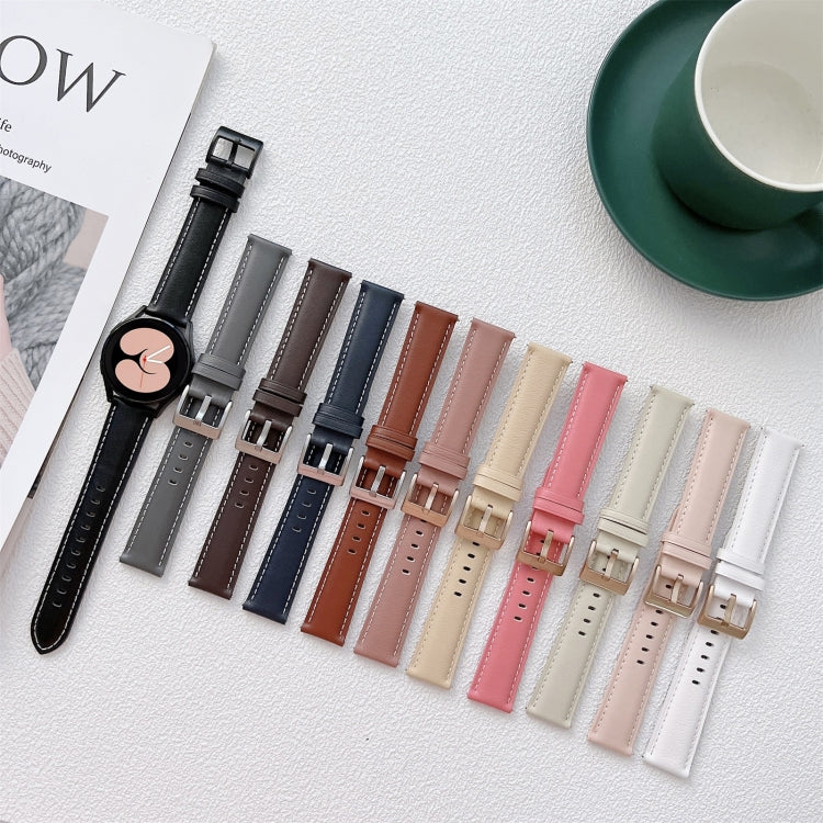 Sewing Leather Strap Watchband, For Samsung Galaxy Watch4 40mm / 44mm