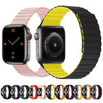 Silicone Magnetic Integrated Long Strap Watchband For Apple Watch Series, 7 41mm / 6&SE&5&4 40mm / 3&2&1 38mm, 7 45mm / 6&SE&5&4 44mm / 3&2&1 42mm