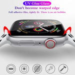 UV Liquid Curved Full Glue Full Screen Tempered Glass Film For Apple Watch Series 9 / 8 / 7 41mm, For Apple Watch Series 8 / 7 41mm, For Apple Watch Series 8 / 7 45mm