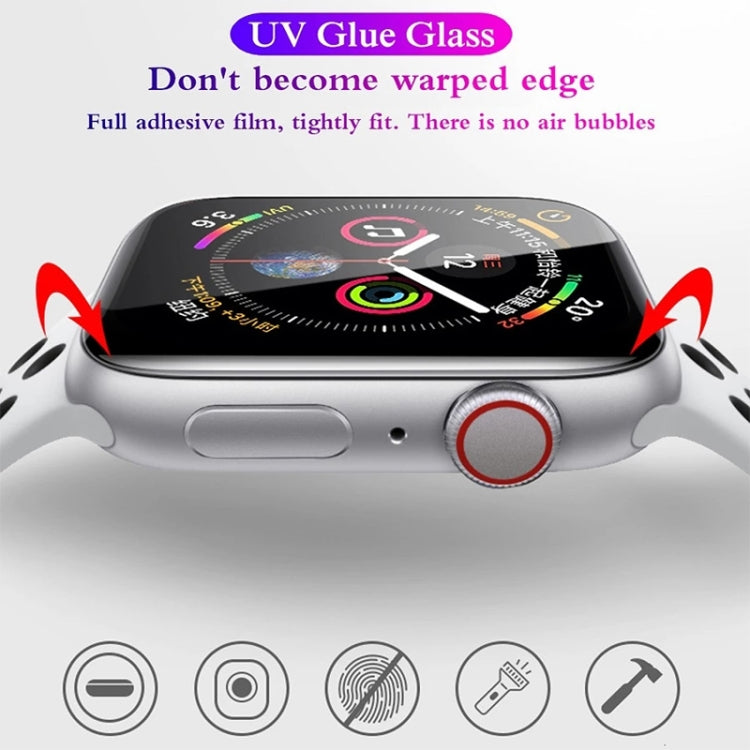 UV Liquid Curved Full Glue Full Screen Tempered Glass Film For Apple Watch Series 9 / 8 / 7 41mm, For Apple Watch Series 8 / 7 41mm, For Apple Watch Series 8 / 7 45mm