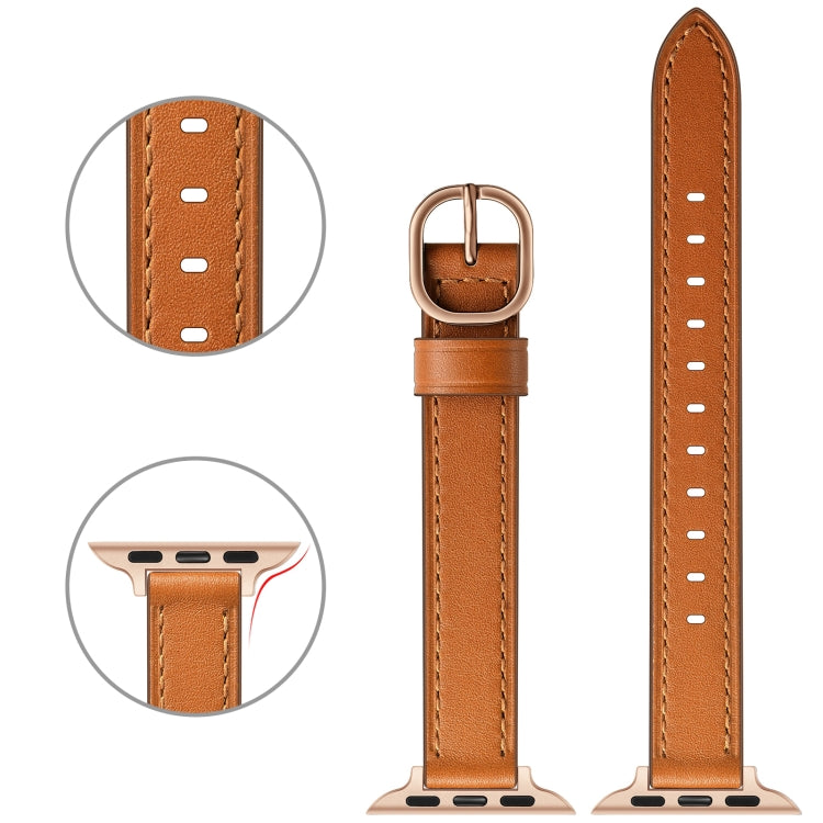 14mm Leather Strap Watchband For Apple Watch Series, 7 41mm / 6&SE&5&4 40mm / 3&2&1 38mm, 7 45mm / 6&SE&5&4 44mm / 3&2&1 42mm