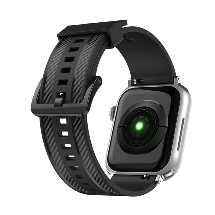 Carbon Fiber Texture Replacement Watchband For Apple Watch Series, 7 41mm / 6&SE&5&4 40mm / 3&2&1 38mm, 7 45mm / 6&SE&5&4 44mm / 3&2&1 42mm