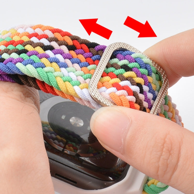 TPU Frame Buckle Braid Integrated Replacement Watchband For Apple Watch Series, 6 & SE & 5 & 4 40mm / 3 & 2 & 1 38mm, 6 & SE & 5 & 4 44mm / 3 & 2 & 1 42mm