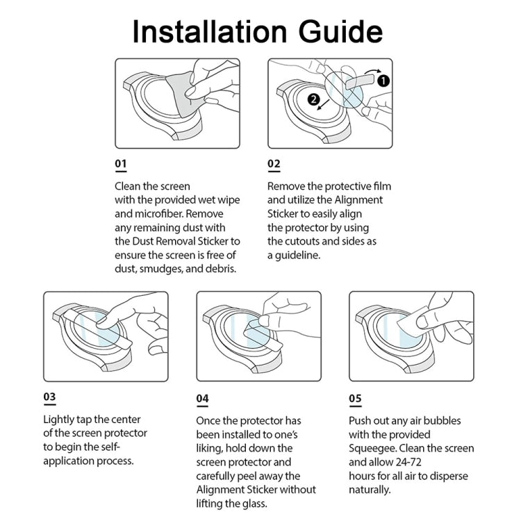 Soft Hydrogel Film Watch Screen Protector, For Samsung Galaxy Watch Active 1 / 2 40mm, For Samsung Galaxy Watch4 Classic 46mm