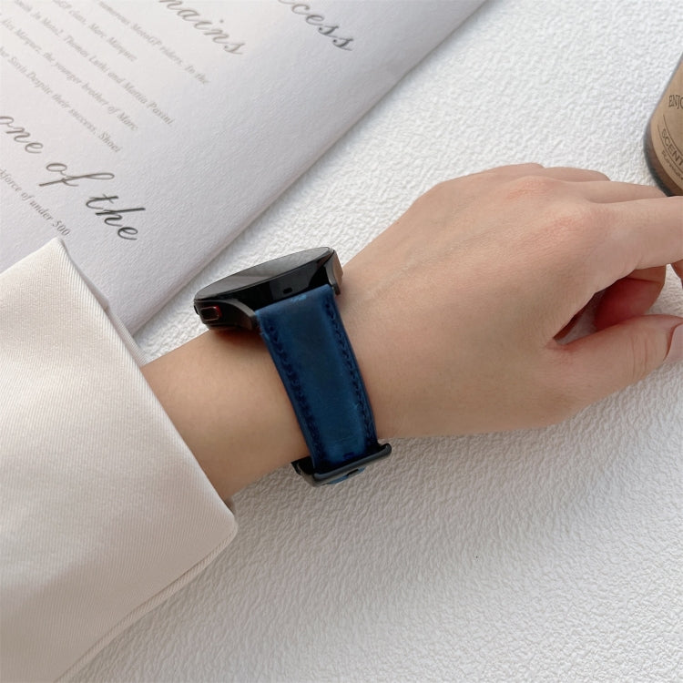 Crazy Horse Texture Frosted Leather Strap Watchband, 20mm, 22mm