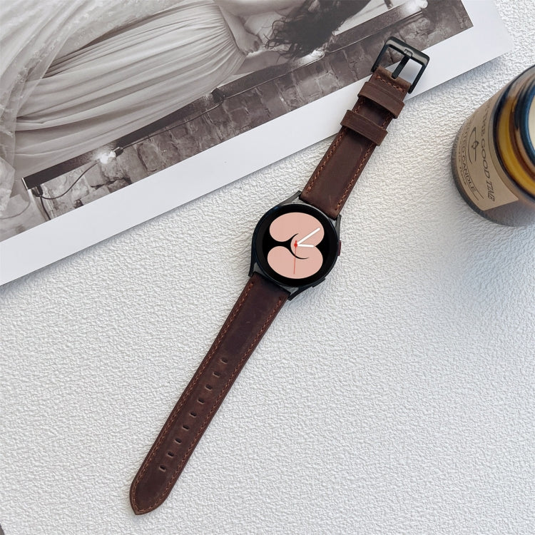 Crazy Horse Texture Frosted Leather Strap Watchband, 20mm, 22mm